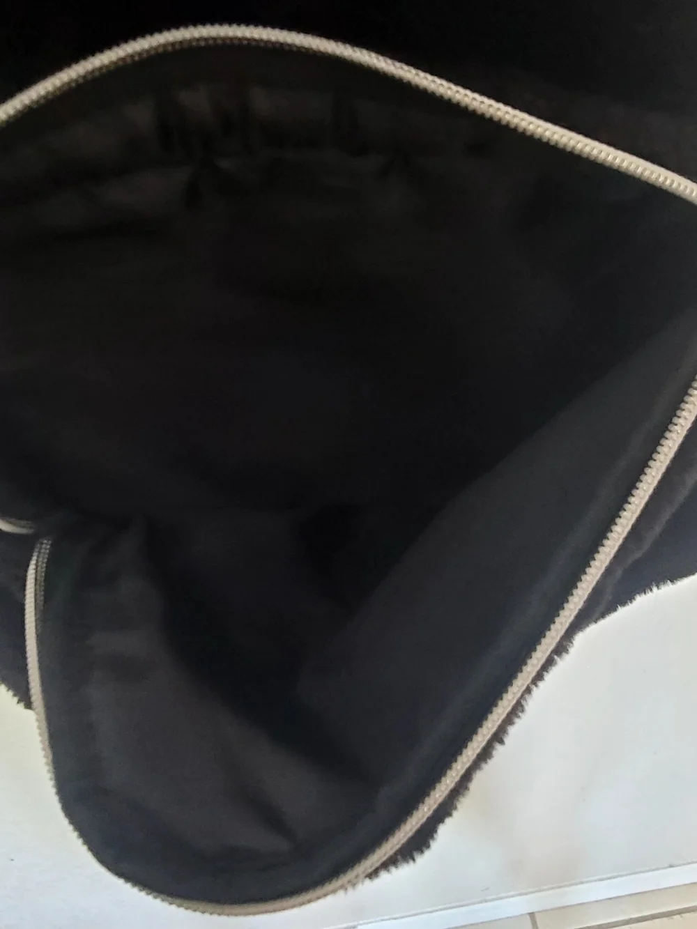 Black Fuzzy Heart Accent Backpack